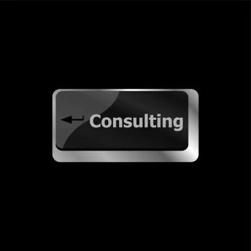 Computer keyboard with key consulting, business concept Stock Illustration
