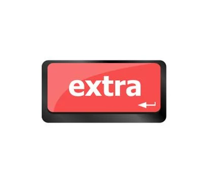 Computer keyboard key - Extra word on it Stock Illustration