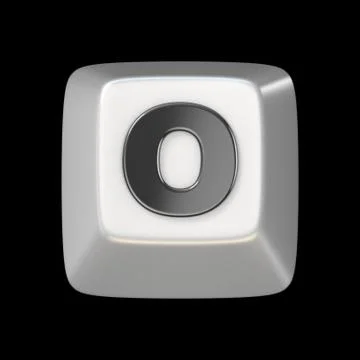 Computer keyboard key FONT. Letter O 3D Ilustración de archivo