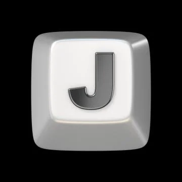Computer keyboard key FONT. Letter J 3D Illustrazione stock