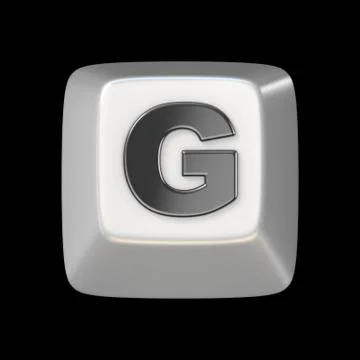 Computer keyboard key FONT. Letter G 3D Stock-Illustration