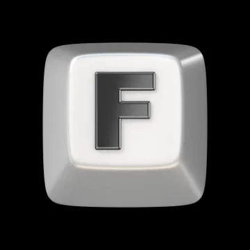 Computer keyboard key FONT. Letter F 3D Stock Illustration