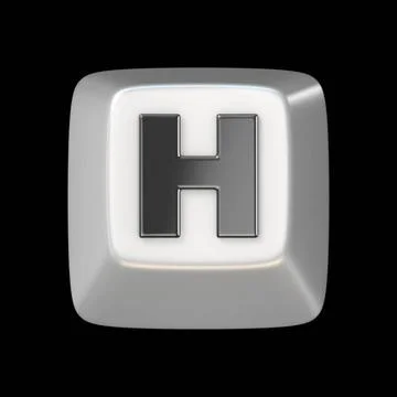 Computer keyboard key FONT. Letter H 3D Computer keyboard key FONT. Letter... Stock Photos