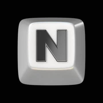 Computer keyboard key FONT. Letter N 3D Computer keyboard key FONT. Letter... Foto stock