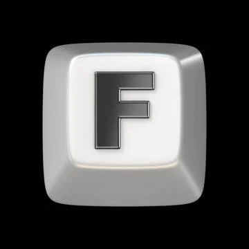 Computer keyboard key FONT. Letter F 3D Computer keyboard key FONT. Letter... Foto stock