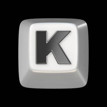 Computer keyboard key FONT. Letter K 3D Computer keyboard key FONT. Letter... 스톡 사진