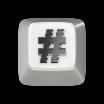 Computer keyboard key hashtag, sign 3D Computer keyboard key hashtag, sign... 스톡 사진
