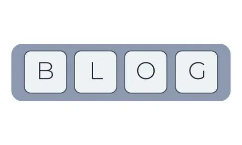 Computer keyboard key with key blog. Keyboard keys icon button Stock Illustration