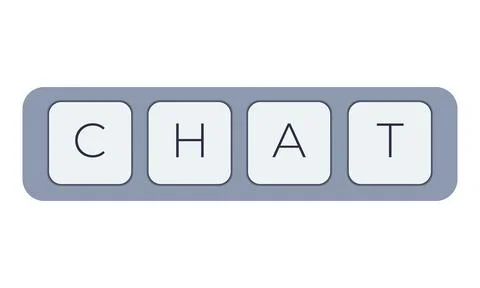 Computer keyboard key with key chat. Keyboard keys icon button Stock Illustration