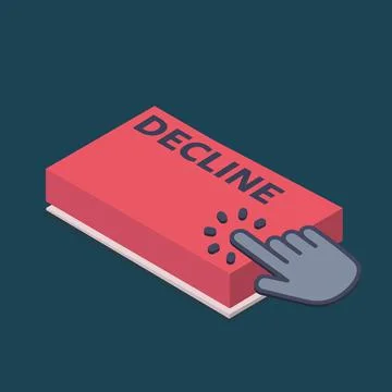 Computer keyboard key with key decline. Keyboard keys icon button Illustrazione stock