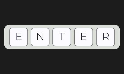 Computer keyboard key with key enter. Keyboard keys icon button Stock Illustration