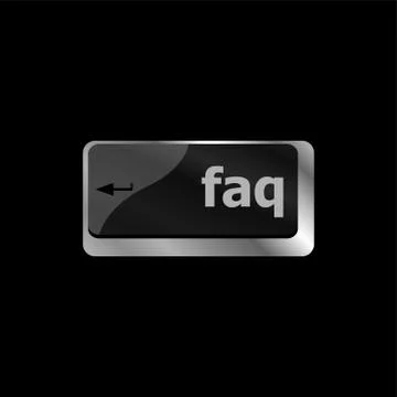 Computer keyboard key with key FAQ, closeup Stock Illustration