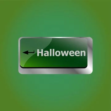 Computer keyboard key with key Halloween button Stock Illustration