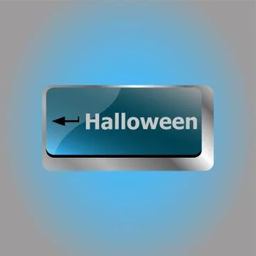 Computer keyboard key with key Halloween button Stock Illustration