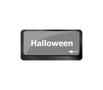 Computer keyboard key with key Halloween button Stock Illustration