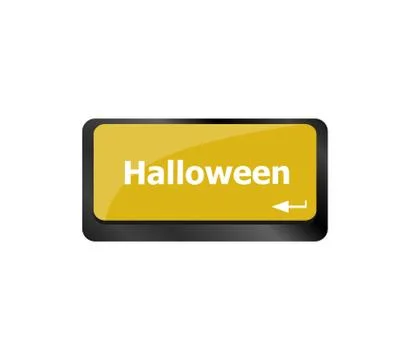 Computer keyboard key with key Halloween button Ilustración de archivo