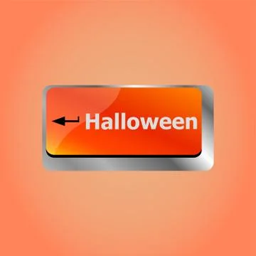 Computer keyboard key with key Halloween button Illustrazione stock