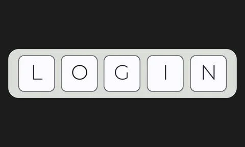 Computer keyboard key with key login. Keyboard keys icon button Stock Illustration