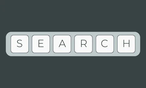 Computer keyboard key with key search. Keyboard keys icon button Stock Illustration