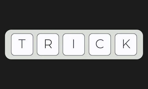 Computer keyboard key with key trick. Keyboard keys icon button Illustrazione stock