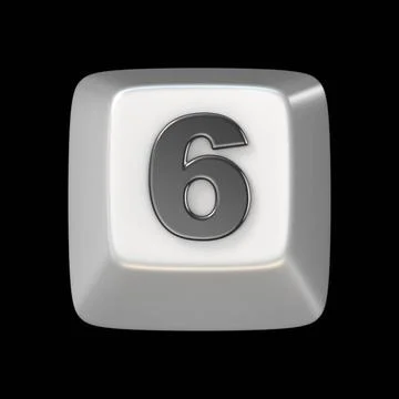 Computer keyboard key number SIX 6 3D Computer keyboard key number SIX 6 3... Stock Photos