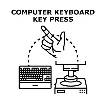 Computer keyboard key press concept icon illustration Stock Illustration