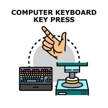 Computer keyboard key press concept icon illustration 库存插图