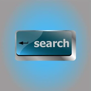 Computer keyboard key with search enter button Stock Illustration