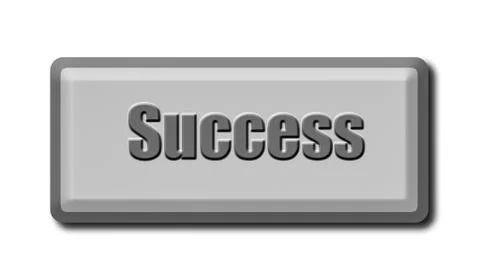 The computer keyboard key of success  isolated on white background Stock Illustration