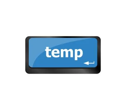 Computer keyboard - key temp, close up. laptop enter button Illustrazione stock