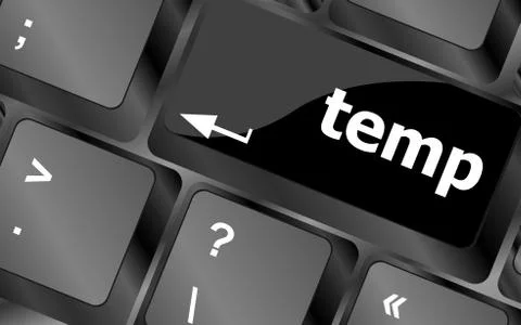 Computer keyboard - key temp, close up Illustrazione stock