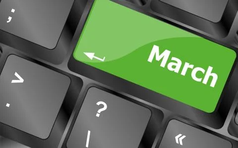 Computer keyboard key with word march on it Stock Illustration