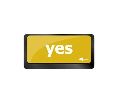 Computer keyboard key with Yes key - business technology 스톡 일러스트