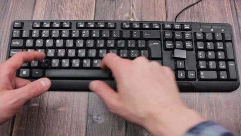 Computer keyboard. Keyboard set. Wired electronic keyboard. Stock Footage 171761274
