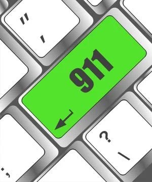 Computer keyboard keys with the 911 sign Stock Illustration