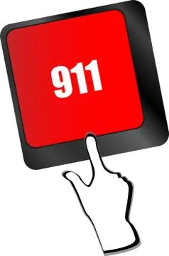 Computer keyboard keys with the 911 sign Stock Illustration
