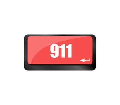 Computer keyboard keys with the 911 text Stock Illustration
