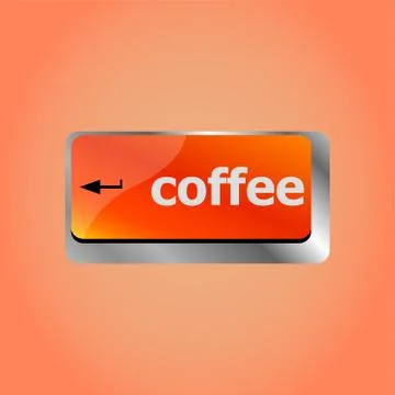 Computer keyboard keys with coffee break button Illustrazione stock