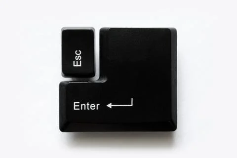 Computer keyboard keys. esc and enter Stock Photos