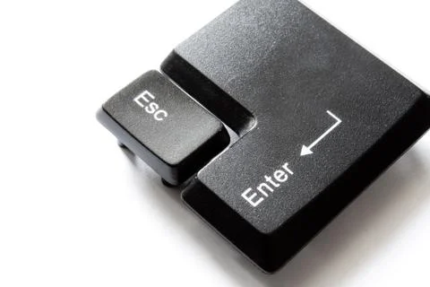 Computer keyboard keys. esc and enter Stock Photos