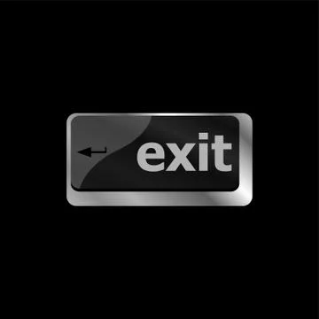 Computer keyboard keys with exit on enter button Stock Illustration