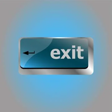 Computer keyboard keys with exit on enter button Stock Illustration