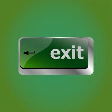 Computer keyboard keys with exit on enter button Stock Illustration