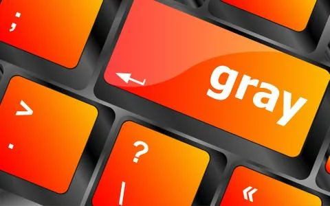 Computer keyboard keys with gray word on it Stock Illustration