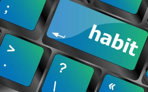 Computer keyboard keys with habit word on it Stock Illustration