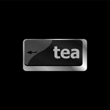 Computer keyboard keys with tea break button 스톡 일러스트