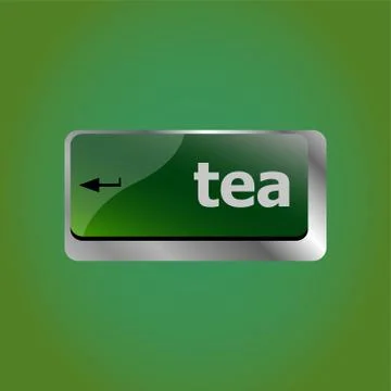 Computer keyboard keys with tea break button Illustrazione stock