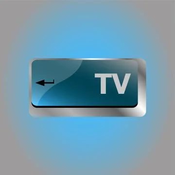 Computer keyboard keys with tv enter button Illustrazione stock