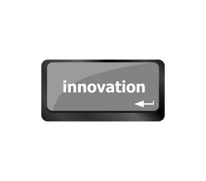Computer keyboard keys with word Innovation on it Stock Illustration