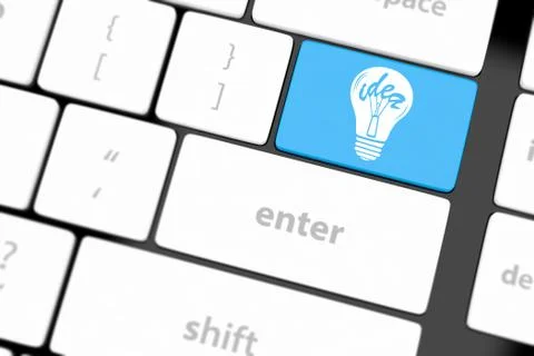 Computer keyboard with lamp key Stock Illustration